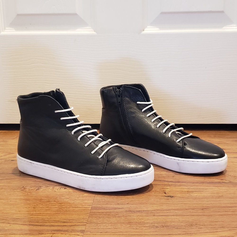 Sixtyseven Black Leather High Top Sneakers - Picture 7 of 7